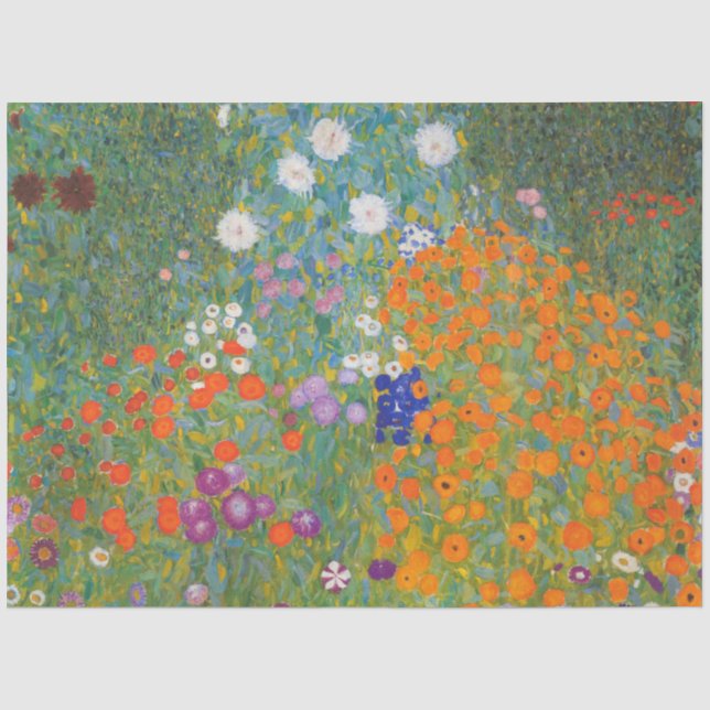 Papier Mousseline Jardin des fleurs (par Gustav Klimt) (Recto)