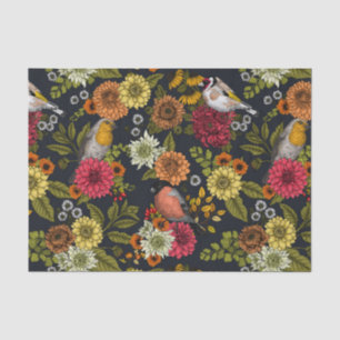 Papier Mousseline Jardin d'oiseaux et de fleurs 2