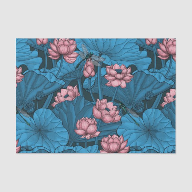 Papier Mousseline Jardin du lotus nocturne (Recto)