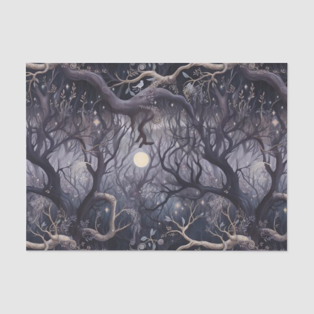 Papier Mousseline Jardin effrayant de nuit (Recto)