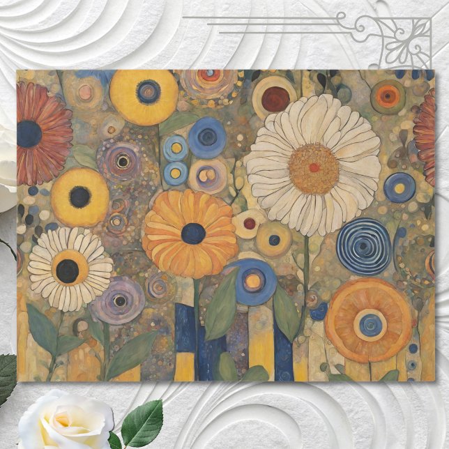 Papier Mousseline Jardin Fleur sauvage Art Nouveau Boho (Créateur téléchargé)