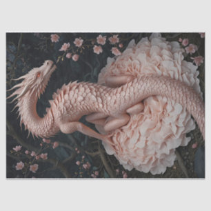 Papier Mousseline Jardin Floral Dragon Rose