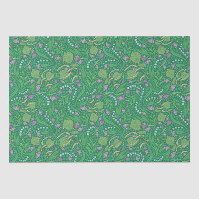 Papier Mousseline Jardin printanier Muguet de la fête des mères (Recto)