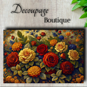 Papier Mousseline Jardin Royal de Roses Découpage