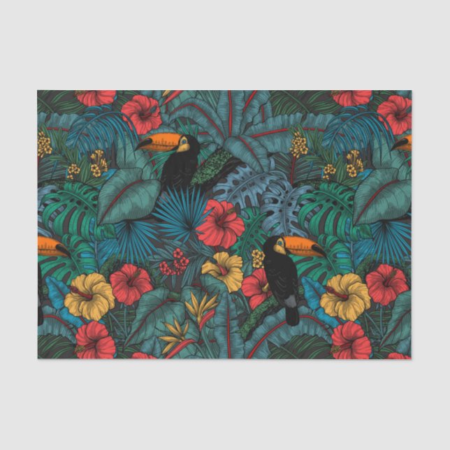 Papier Mousseline Jardin toucan (Recto)