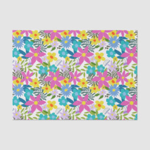 Papier Mousseline Jardins tropicaux à la mode fleurie