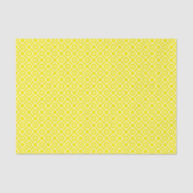 Papier Mousseline Jaune Avec Cercles Blancs (Recto)