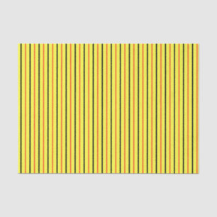 Papier Mousseline Jaune avec des rayures noires et orange