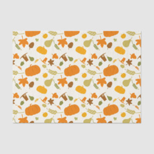 Papier Mousseline Jaune et Orange Thanksgiving Motif
