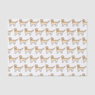 Papier Mousseline Jaune Golden Retriever mignon Motif de dessin anim