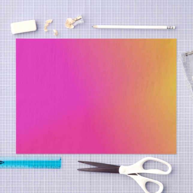 Papier Mousseline Jaune orange rose Ombre (Artisanat)