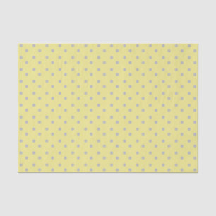Papier Mousseline Jaune pâle avec Pois gris