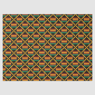 Papier Mousseline Jaune, Vert, Rouge, Noir Kwanzaa Kente Cloche