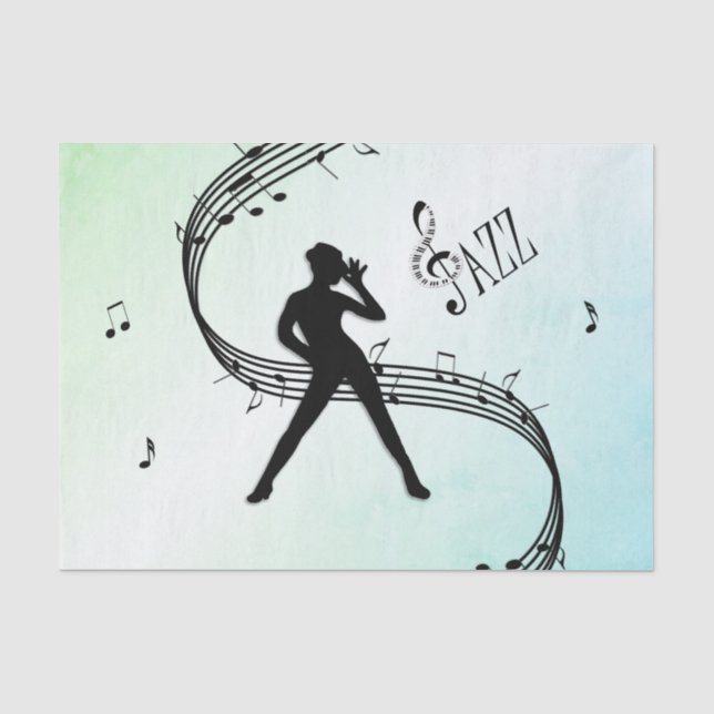 Papier Mousseline Jazz Dance Green Music (Recto)