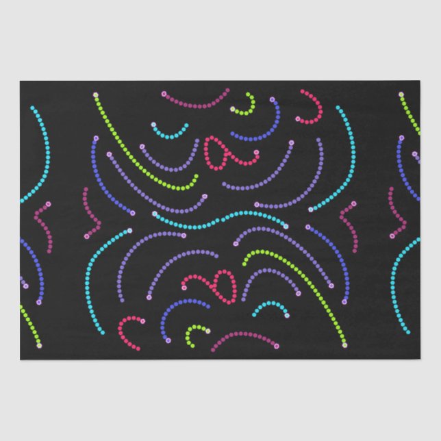 Papier Mousseline Jazzy Neon Hexagons Motif (Recto)