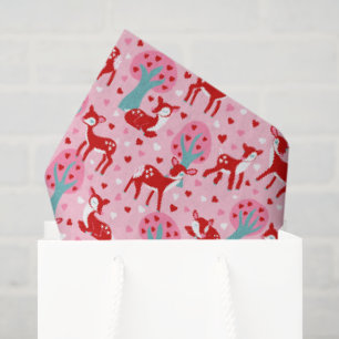 Papier Mousseline Je T'Aime Cher Valentines Day Deer Patternes