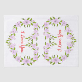 Papier Mousseline Je t'aime Fleurs mignonnes