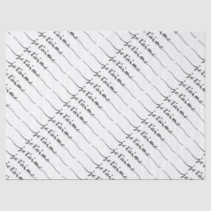 Papier Mousseline je t'aime - Je t'aime en français - noir