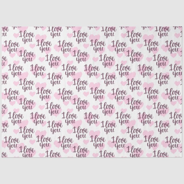 Papier Mousseline Je T'Aime Papier Tissu (Recto)