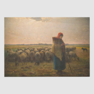 Papier Mousseline Jean-Francois Millet - Berger et troupeau 1863