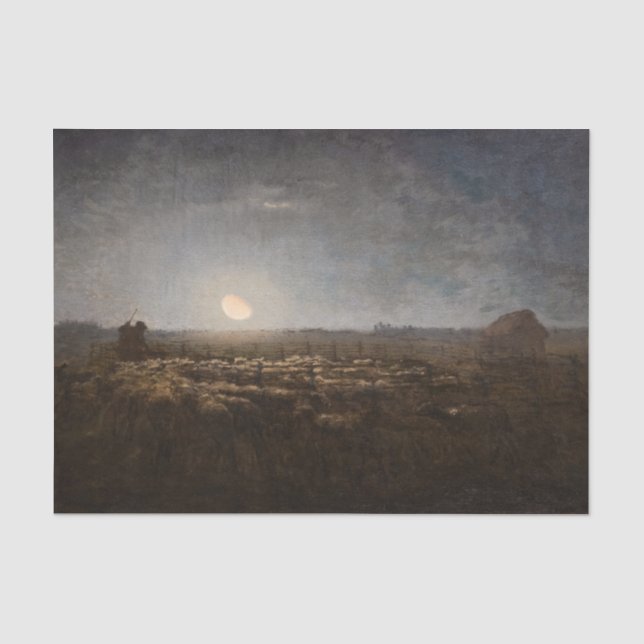 Papier Mousseline Jean-Francois Millet - Plié, Lune 1872 (Recto)