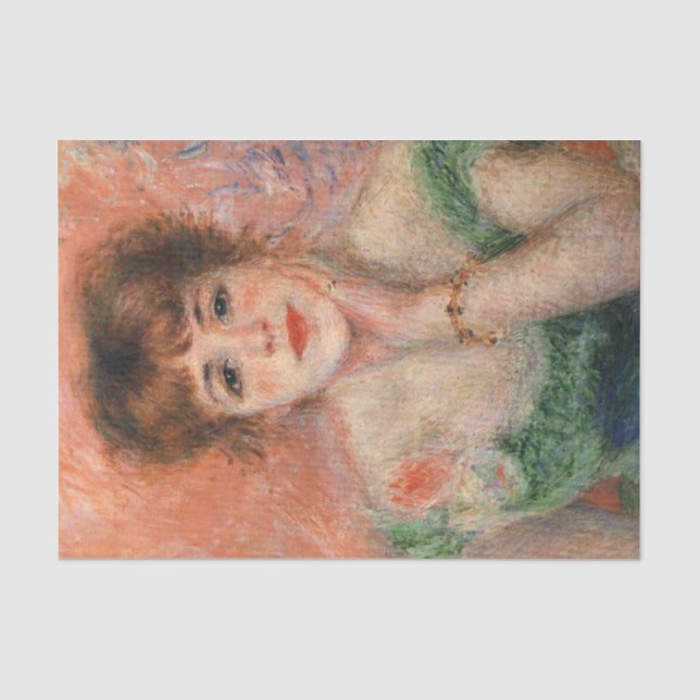 Papier Mousseline Jeanne Samary en robe basse cou (par Renoir) (Recto)
