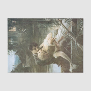 Papier Mousseline Jeune couple amoureux (baiser en bateau) (Romance)