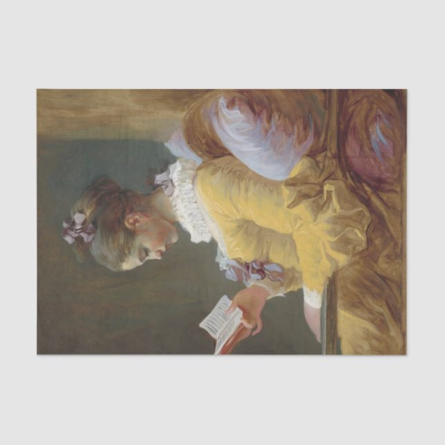 Papier Mousseline Jeune fille Lecture par Jean-Honore Fragonard (Recto)