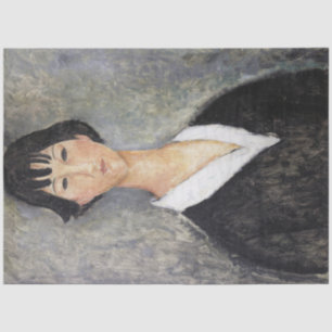Papier Mousseline Jeune fille noire haïe, Modigliani