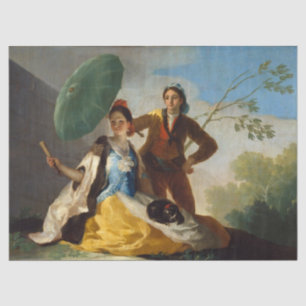 Papier Mousseline Jeune homme tenant un parasol pour une dame espagn
