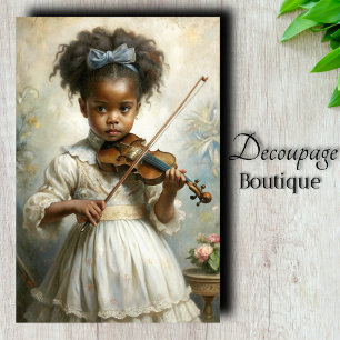 Papier Mousseline Jeune Violoniste Découpe