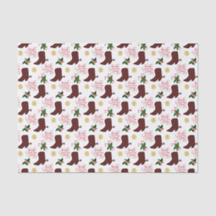 Papier Mousseline Jingle All Way Cowboy Boot Christmas