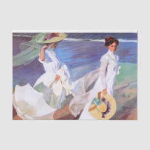 Papier Mousseline Joaquin Sorolla Femmes Promenade Plage