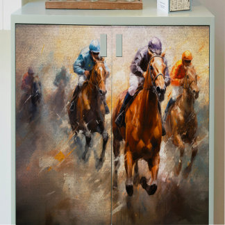 Papier Mousseline Jockeys in Horse Race Decoupage Tissu Paper