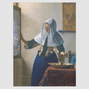 Papier Mousseline Johannes Vermeer - Femme avec un lanceur d'eau
