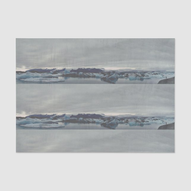 Papier Mousseline Jokulsarlon, Islande - Papier de tissu de la lagun (Recto)