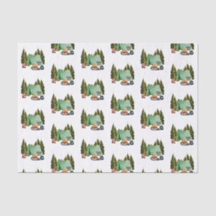 Papier Mousseline Joli Camping Thème Feu de Campement, Tente, Carrel