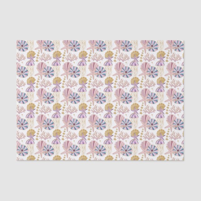 Papier Mousseline joli carrelage plage motif (Recto)