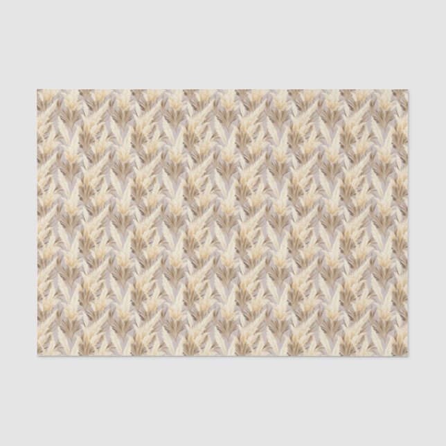 Papier Mousseline Joli carrelé Pampas motif en herbe (Recto)