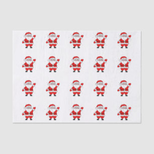 Papier Mousseline Joli Cartoon Père Noël Rouge Blanc Noël