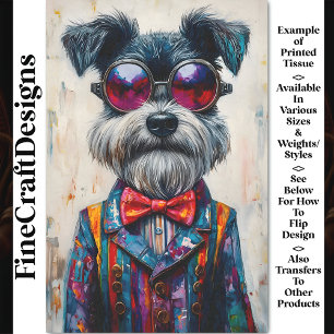Papier Mousseline Joli chien Schnauzer, découpage CD1 couleur vive