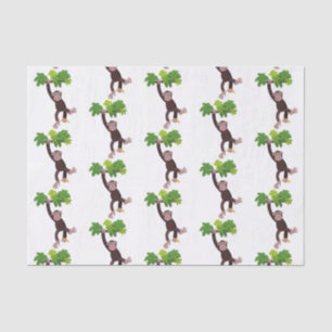 Papier Mousseline Joli chimpanzé dans la jungle suspendu dessin anim
