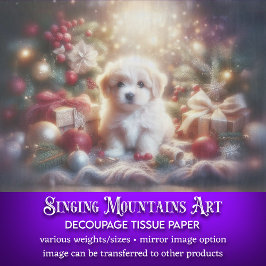 Papier Mousseline Joli chiot et Noël Arbre Découpage de Noël