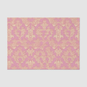 Papier Mousseline Joli Damas Ornementale Rose
