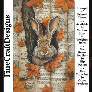 Papier Mousseline Joli Éphémère Lapin qui Apparaît à l'Automne BK6 D