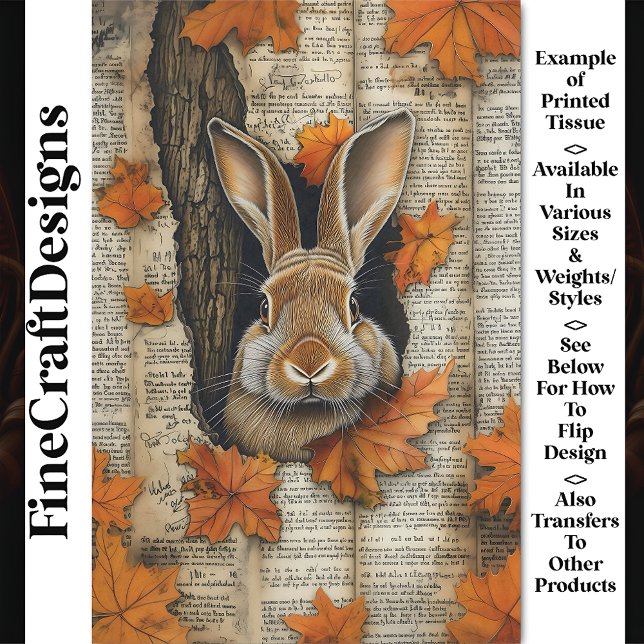Papier Mousseline Joli Éphémère Lapin qui Apparaît à l'Automne BK6 D (Créateur téléchargé)