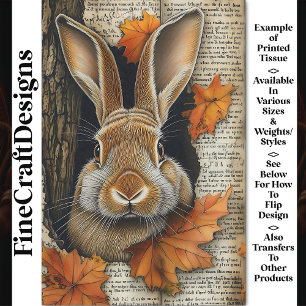 Papier Mousseline Joli Éphémère Lapin qui Apparaît en Automne BK7 Dé