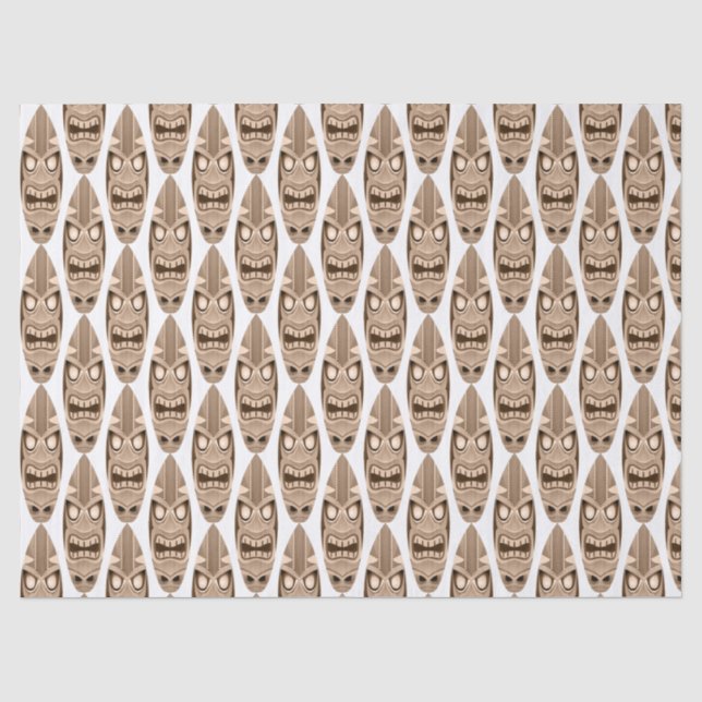 Papier Mousseline Joli Guerrier Visage Surfboards Découpage (Recto)