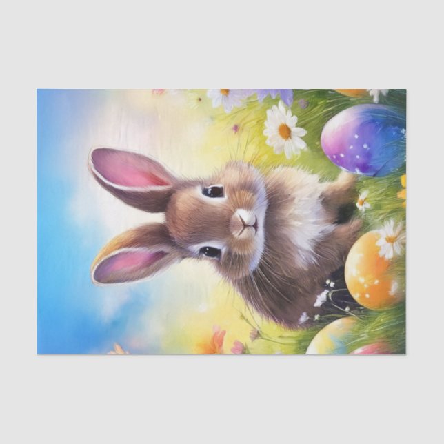 Papier Mousseline Joli lapin de Pâques Brown (Recto)