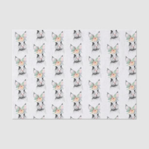 Papier Mousseline Joli lapin de Pâques Floral